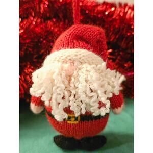 Mélange Collection Knit Santa Ornament Alpaca / Wool/ Acrylic Vintage Christmas